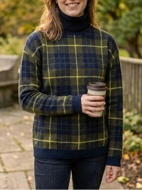 Tristan Plaid Turtleneck Tartan Checkered Sweater Dark Academia Mod Preppy